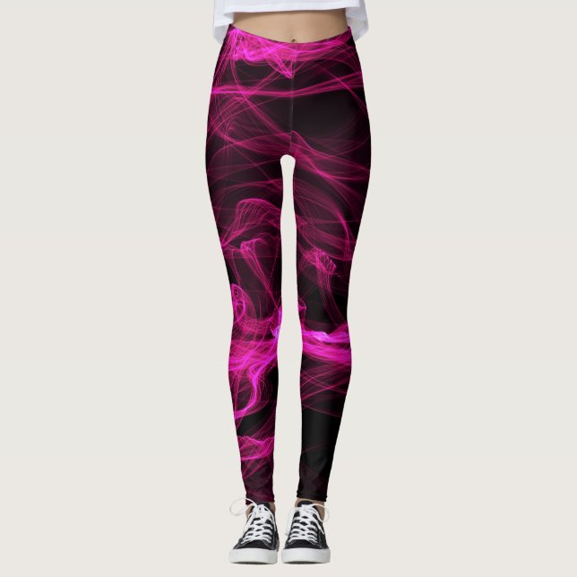 Leggings Vague de choc rose chic (Devant)