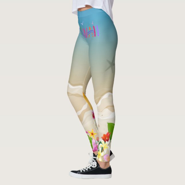 Leggings Vagues de Hawaïen (Gauche)