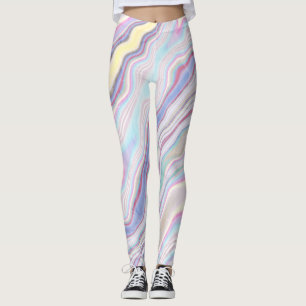 Leggings Vagues de marbre pastel rêveur