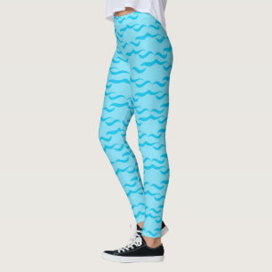 Leggings Vagues d'eau de mer bleu pastel Océan paisible
