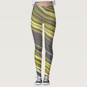 Leggings Vagues fracturées du paysage marin Abstrait 06