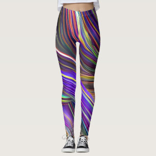 Leggings Vagues fracturées du paysage marin Abstrait 24