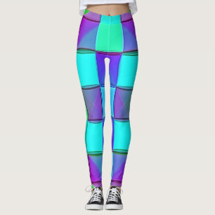 Leggings Vagues lumineuses géométriques vives