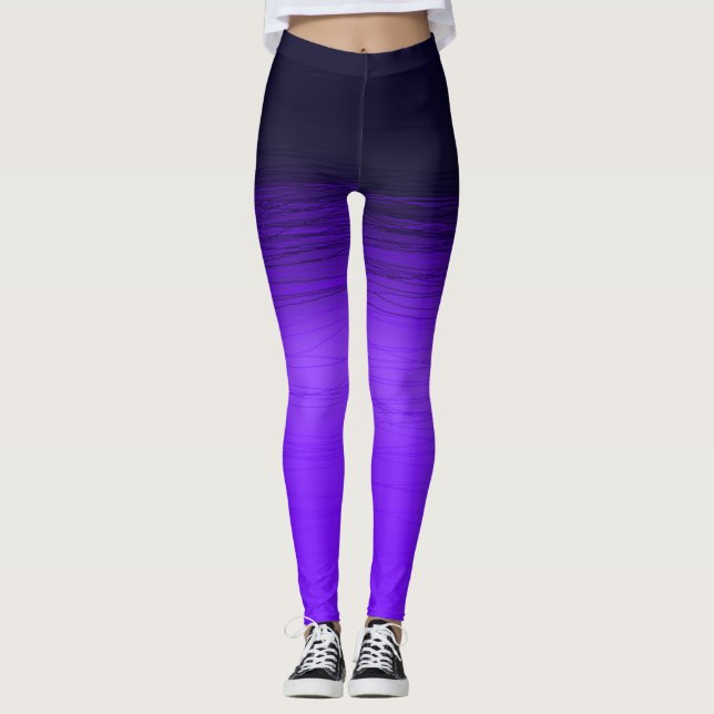 Leggings Vagues nocturnes roses (Devant)