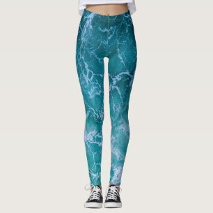 Leggings Vagues profondes de l'océan bleu