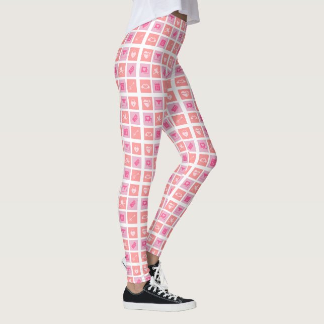 Leggings Valentine Images & Coeurs ! JAMBRES DE PANIERS YOG (Droite)