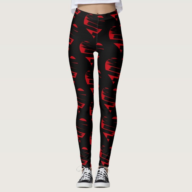 Leggings-Valentine Rote Herzen der Frauen Leggings (Vorderseite)