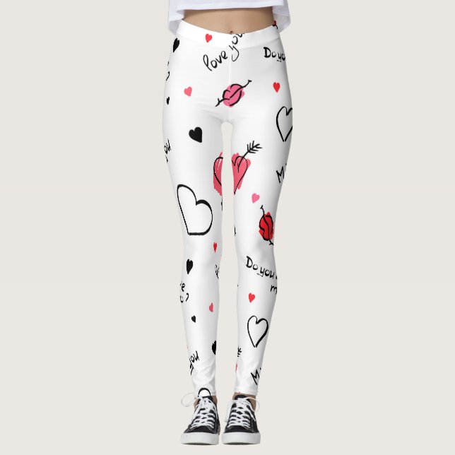 Leggings Valentine's Hearts Arrow sans couture (Devant)