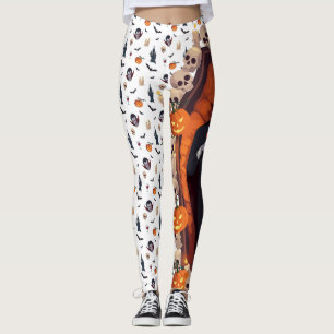 Leggings 🦇 Vampire Gothique Halloween Leggels 🎃 blanc 🖤