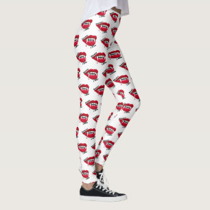 Leggings Vampire Parfois Je Mords Halloween Leggels Blanc