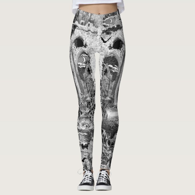 Leggings Vampires gothiques d'origine Crypt Graves Bats Sku (Devant)