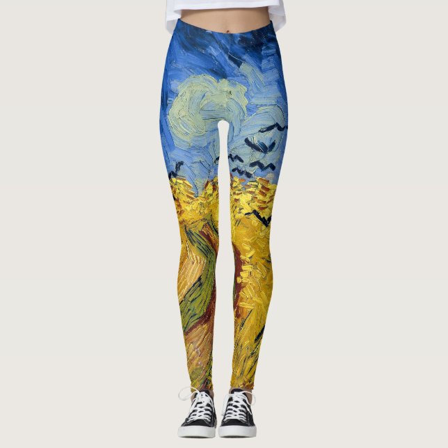 Leggings Van Gogh Champs de blé Impressionniste Peinture (Devant)