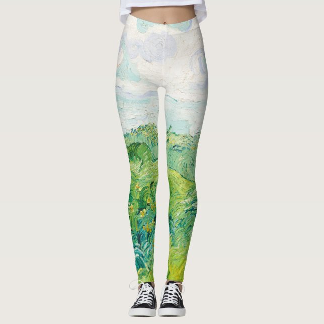 Leggings Van Gogh Green Blé Fields Auvers. Impressionniste (Devant)