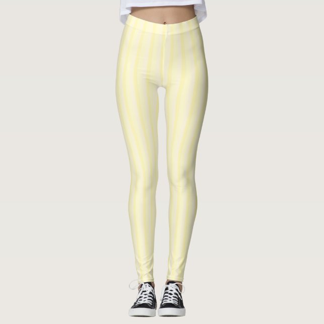 Leggings Vanille Jaune Blanc Couleurs Modèle moderne (Devant)