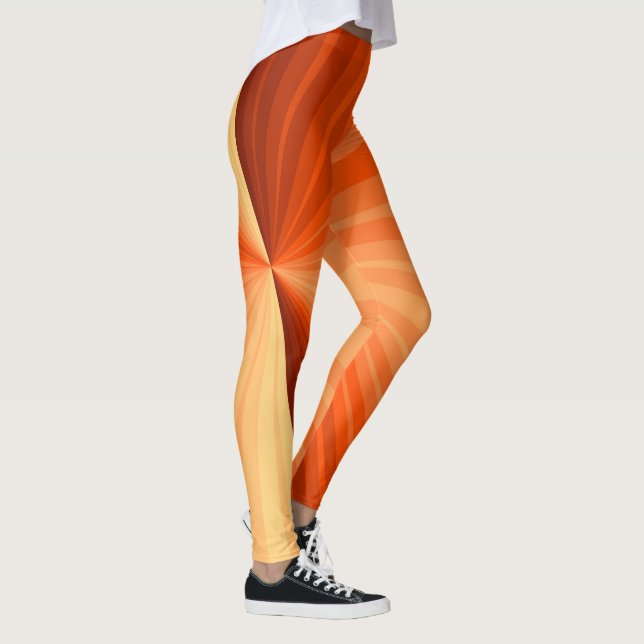 Leggings Vanille rouge orange Abstraite moderne Fractale gr (Droite)