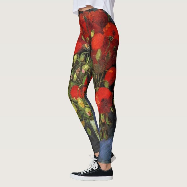 Leggings Vase avec des pavots rouges par Vincent van Gogh (Gauche)