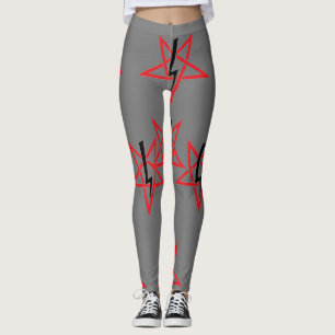 Leggings Veille rouge et noire d'Anton LaVey sur Grey