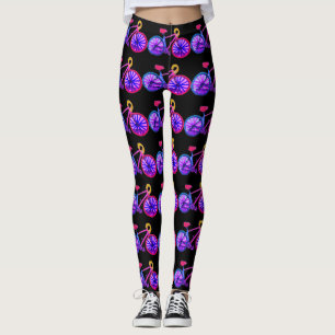 Leggings Vélos Cyclisme Purple Black Vélos Leggents