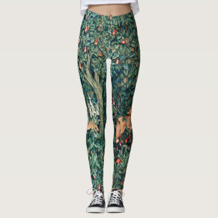 Leggings VERDURE, Hares d'ANIMAUX FORESTIERS, Renard, Flora