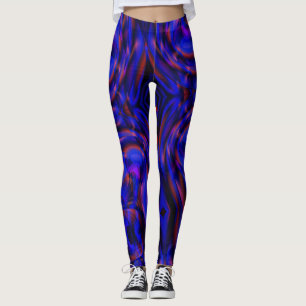 Leggings Vérificateurs courbes bleus virtuels dans l'illusi
