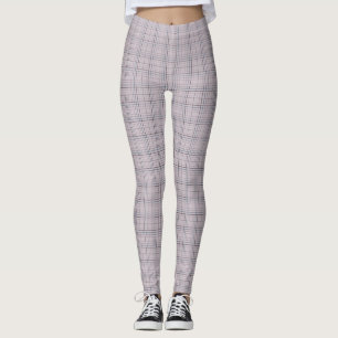 Leggings Vérification de la grille bleue Mauve I