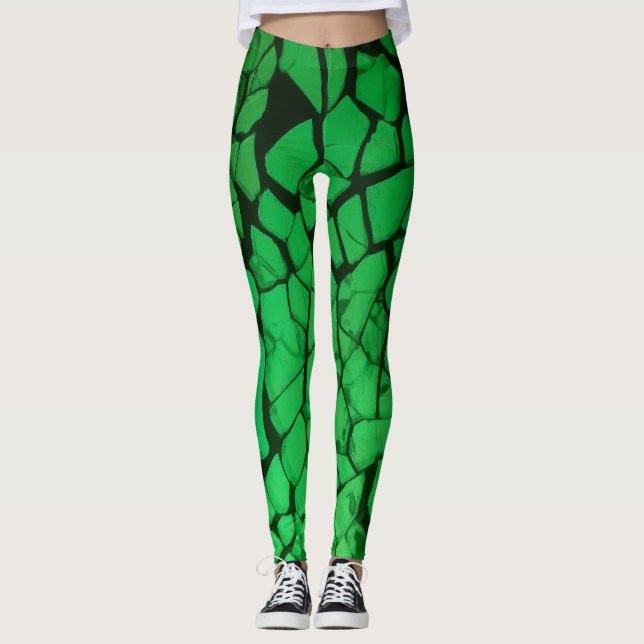 Leggings Verre brisé vert (Devant)