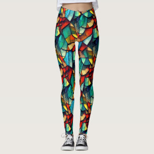 Leggings Verre coloré en verre coloré Abstraction