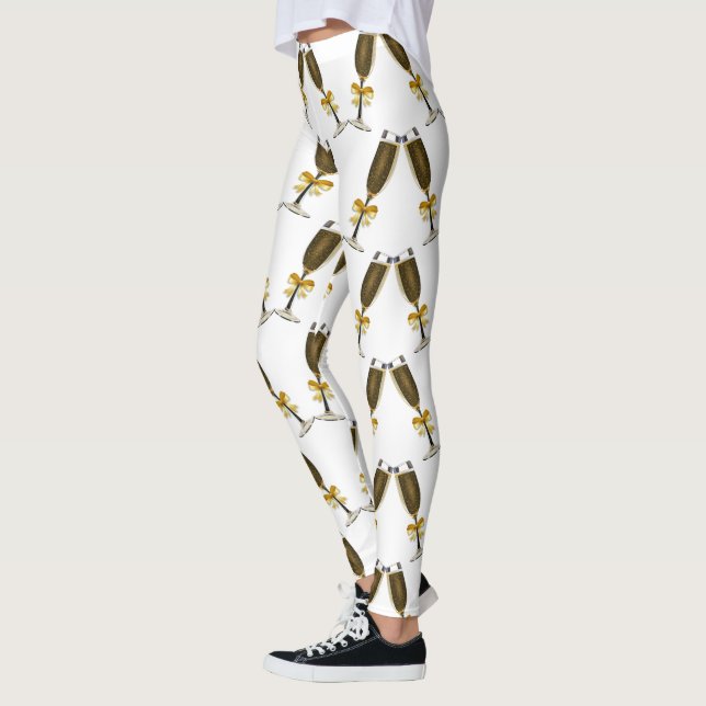 Leggings Verres de Champagne avec les arcs d'or (Gauche)