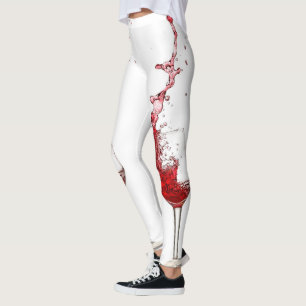 Leggings Verres de vin éclaboussant le vin rouge
