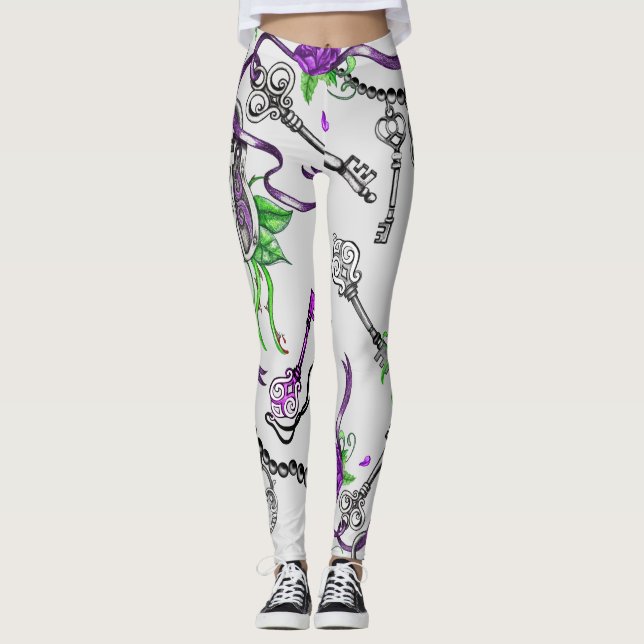 Leggings Verrouillage vintage et légendes de clés (Devant)