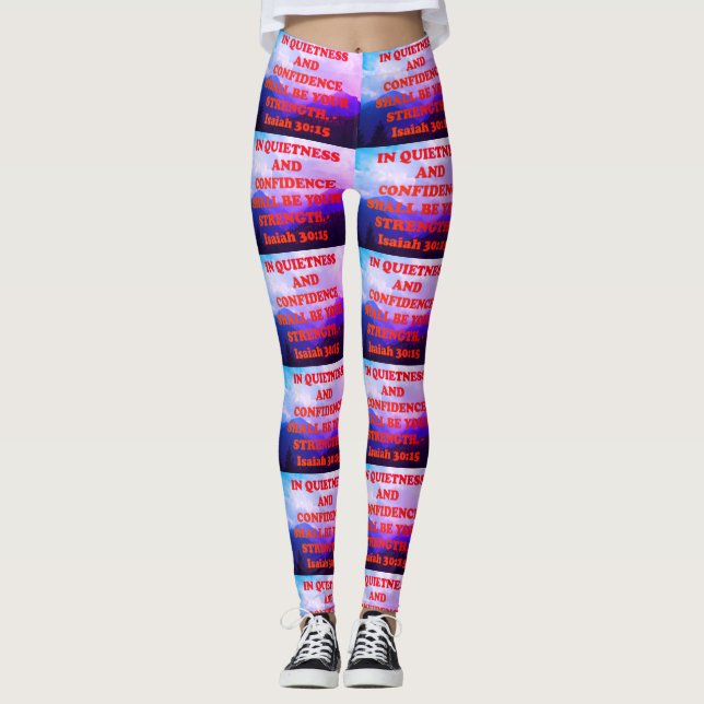 Leggings Vers de bible de 30:15 d'Isaïe. (Devant)