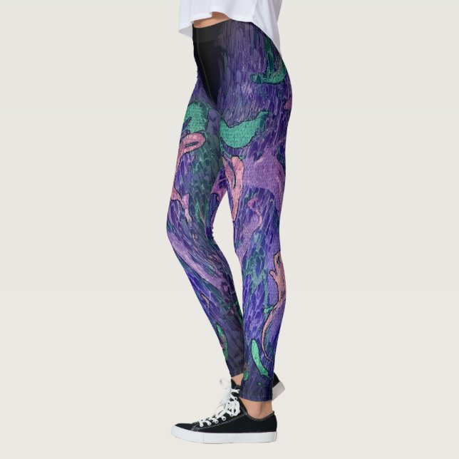 Leggings Verser Abstrait de la sonde noocturne (Gauche)