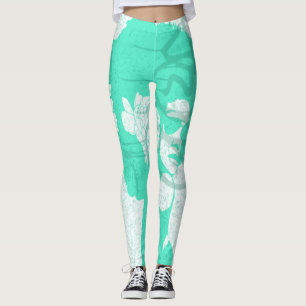 Leggings Vert, blanc et graffiti afro