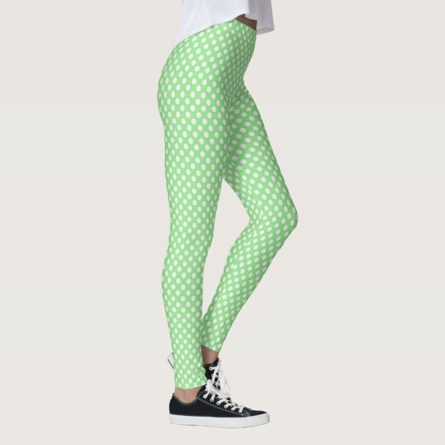 Leggings Vert Citron avec des Points (Droite)
