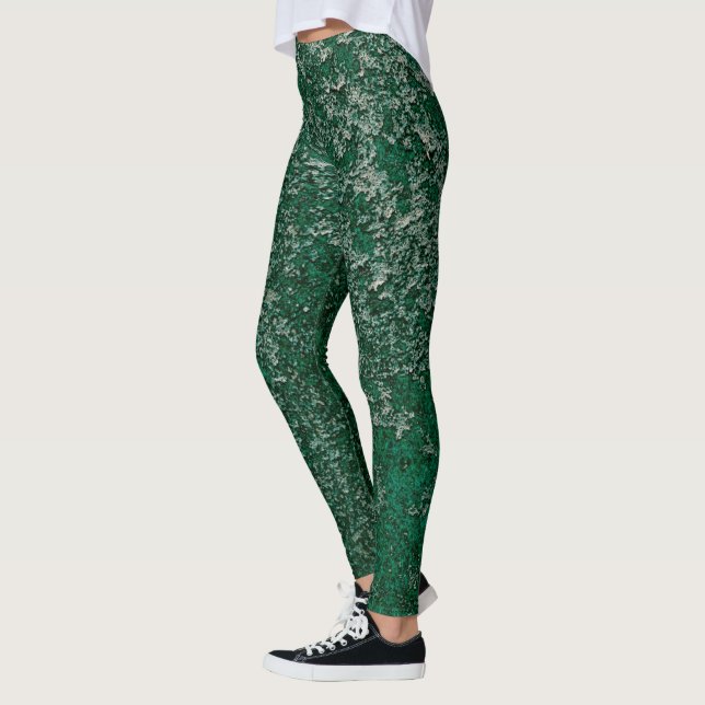 Leggings Vert émeraude foncé Métal rouillé Texture Abstrait (Gauche)