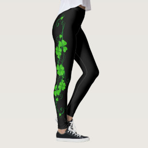 Leggings Vert heureux de shamrock floral