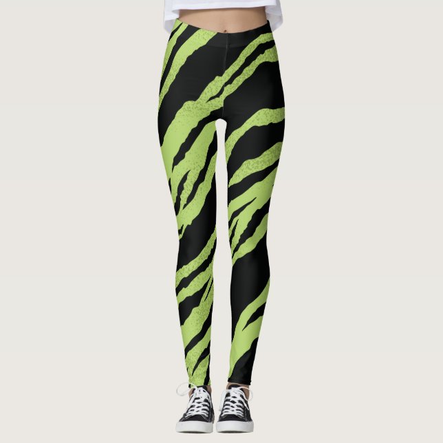Leggings vert tigre (Devant)