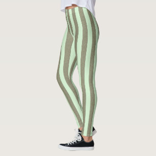 Leggings Verticale verte en pastel de rayures sur toute