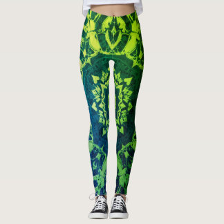 Leggings Verts + Bleus et Noir sur Moderne Personnalisé