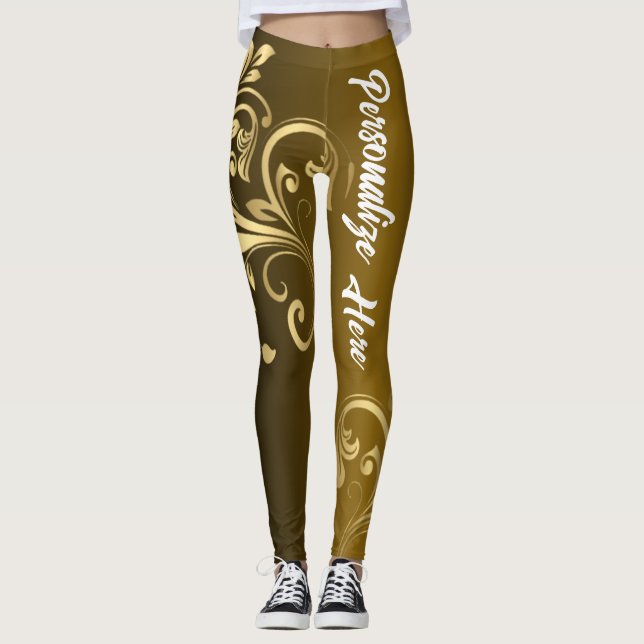 Leggings Vêtements actifs personnalisés | Ecran Or Personna (Devant)