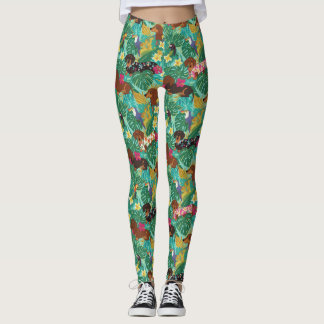 Leggings Vibes de plage de teckel tropical