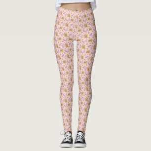 Leggings Vibes du lecteur de marguerite rose rétro