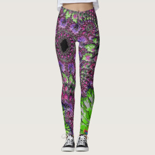 Leggings Vibrant Néon coloré Trippy Super Fractal Art