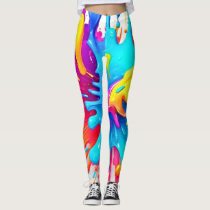 Leggings Vibrant Peinture néon art éclatant