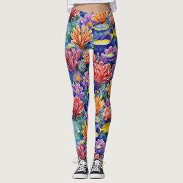 Leggings Vie d'un récif de corail Motif sans voile