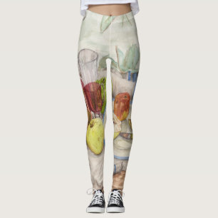 Leggings Vie morte de la peinture de fruits et de vin
