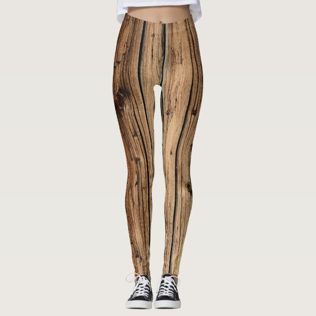 Leggings Vieux panneaux rustiques de chariot en bois de (Devant)