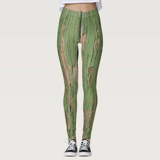 Leggings Vieux vernis vert pour femmes (Devant)