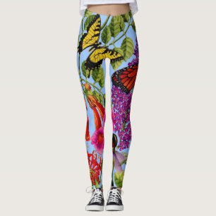 Leggings vigne de trompette, buisson de papillon, baume d'a