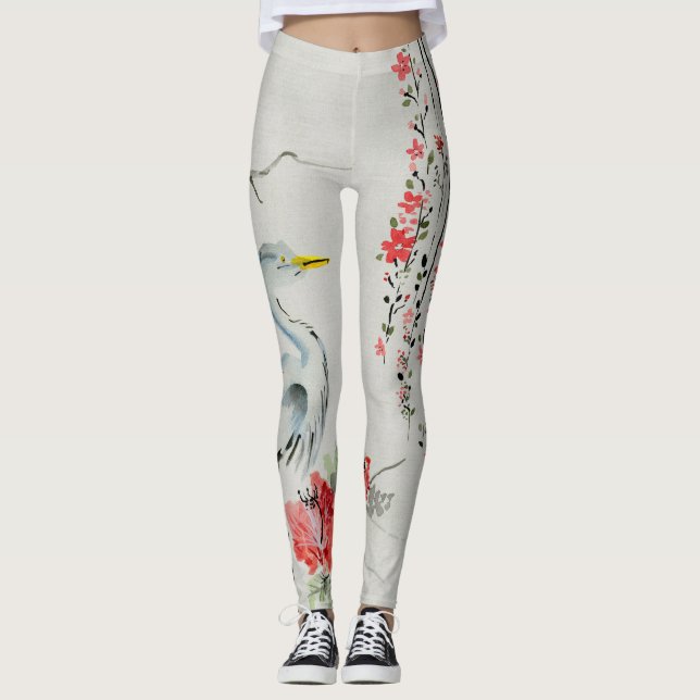 Leggings Vignes et guêtres florales japonaises de (Devant)